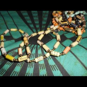NWOT African Paperbead Coral Bracelet